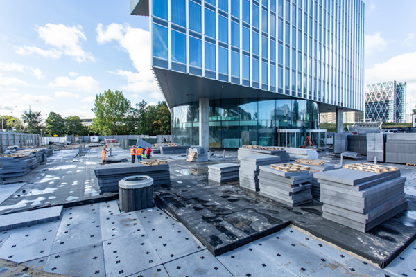 EPS constructie op dak parkeergarage nhow RAI hotel in Amsterdam